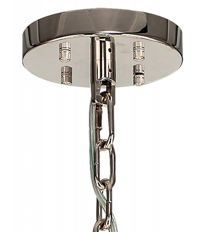 32 Light E27 Round Pendant Polished Nickel  Clear Glass-8