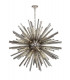 32 Light E27 Round Pendant Polished Nickel  Smoke Glass-1