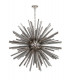 32 Light E27 Round Pendant Polished Nickel  Smoke Glass-4