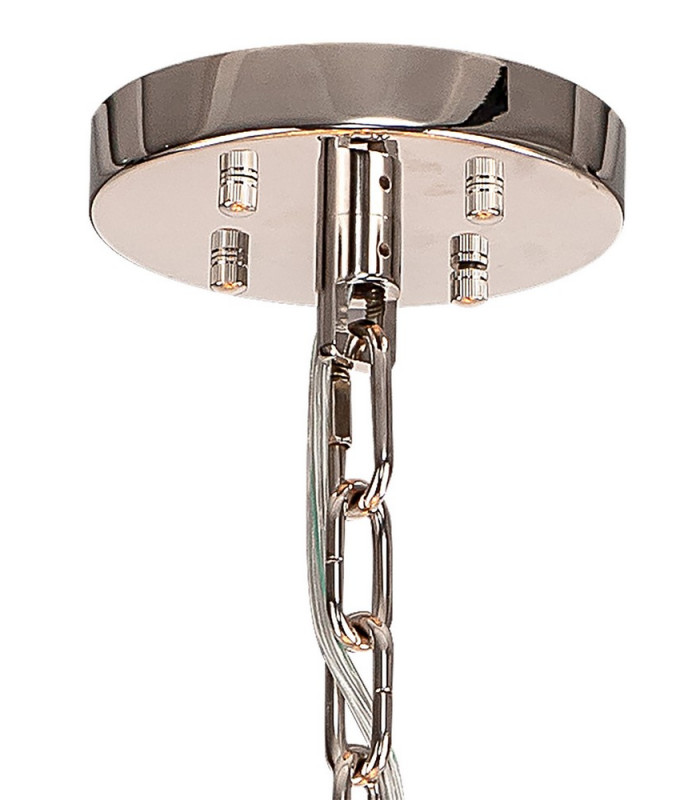 32 Light E27 Round Pendant Polished Nickel  Champagne Glass-8