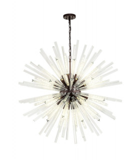 32 Light E27 Round Pendant Brown Oxide  Clear Glass-1