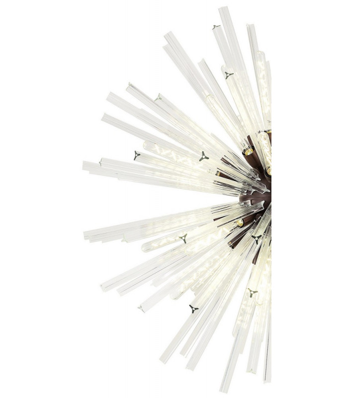 32 Light E27 Round Pendant Brown Oxide  Clear Glass-5