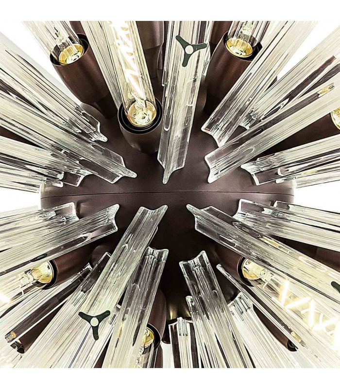 32 Light E27 Round Pendant Brown Oxide  Clear Glass-6