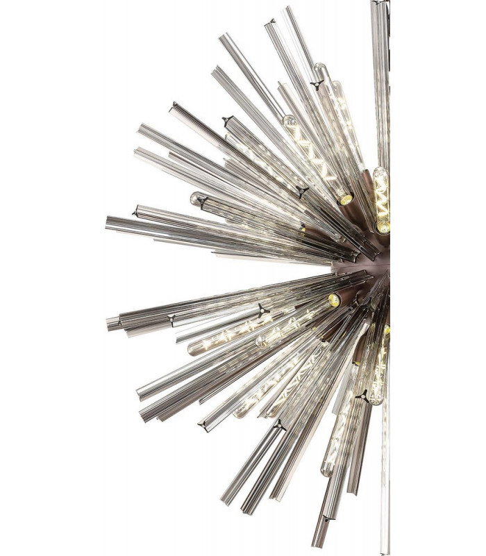 32 Light E27 Round Pendant Brown Oxide  Smoke Glass-5