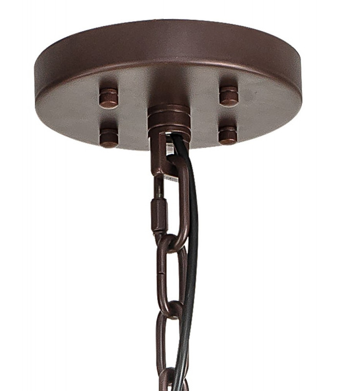 32 Light E27 Round Pendant Brown Oxide  Smoke Glass-8