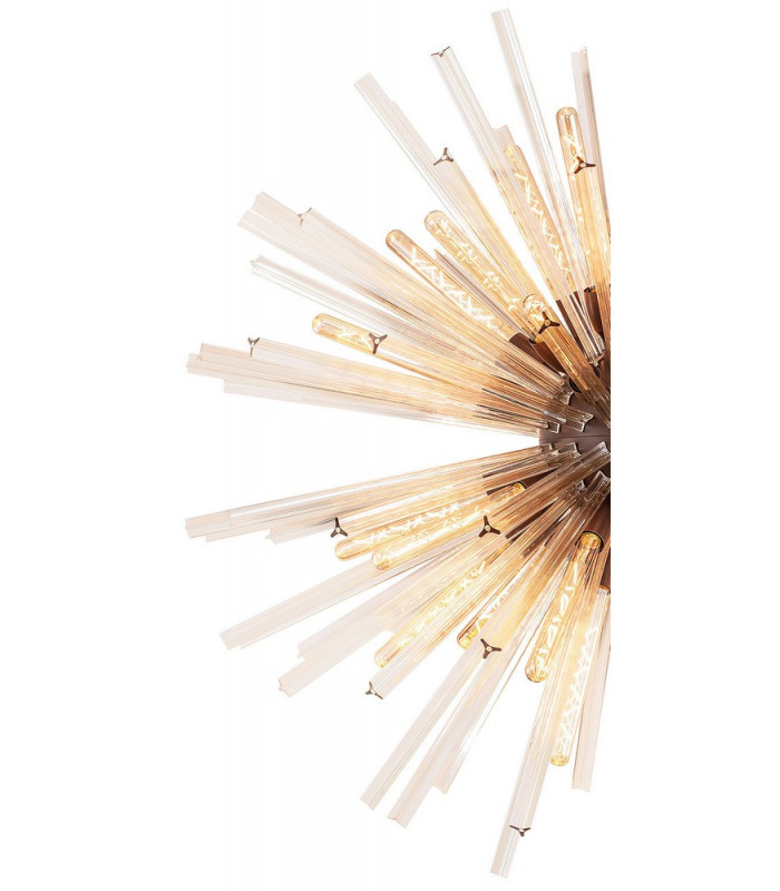 32 Light E27 Round Pendant Brown Oxide  Champagne Glass-5