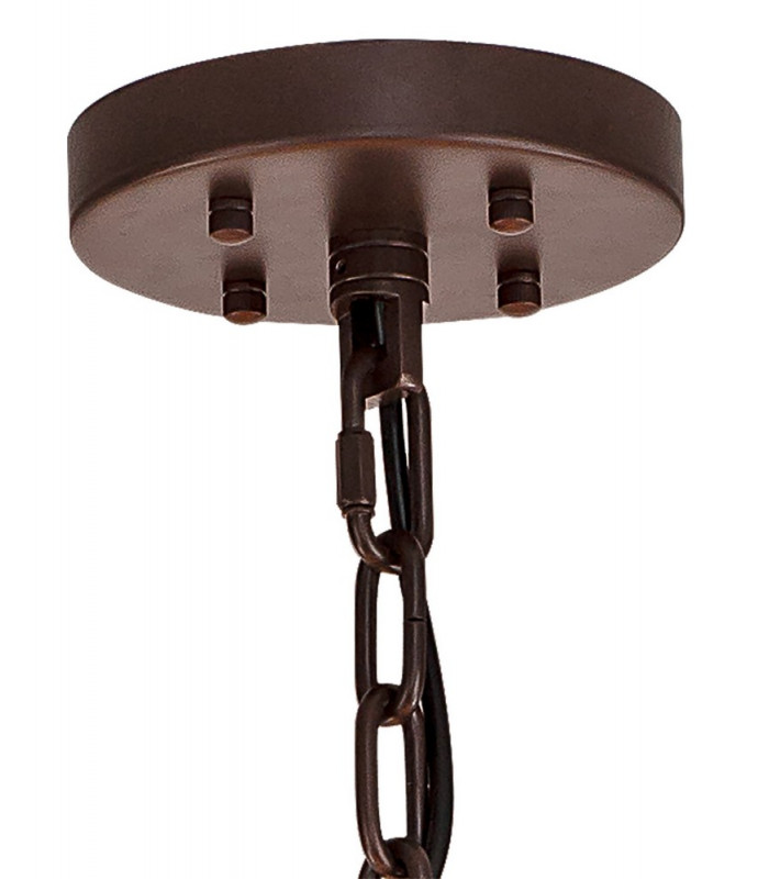 32 Light E27 Round Pendant Brown Oxide  Champagne Glass-8