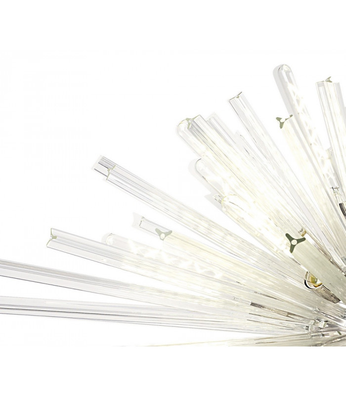 32 Light E27 Oval Pendant Polished Nickel  Clear Glass-5