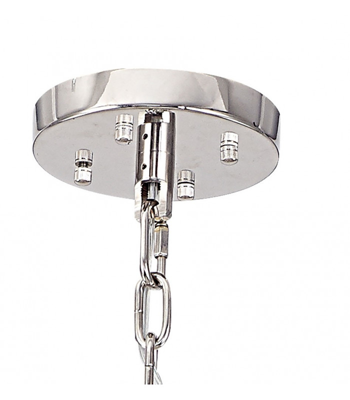 32 Light E27 Oval Pendant Polished Nickel  Clear Glass-9