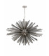 32 Light E27 Oval Pendant Polished Nickel  Smoke Glass-4