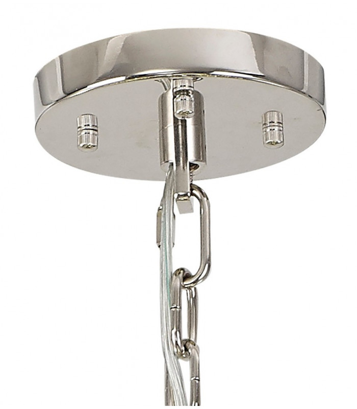 32 Light E27 Oval Pendant Polished Nickel  Smoke Glass-9