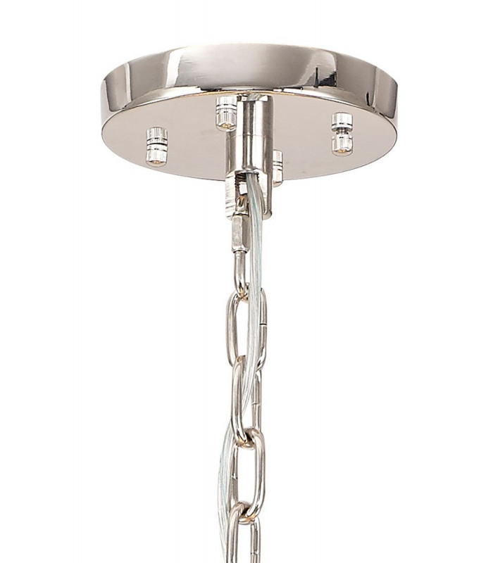 32 Light E27 Oval Pendant Polished Nickel  Champagne Glass-9