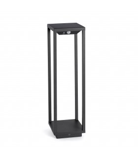 LED Outdoor Bollard Light Dark Grey, Solar Powered with PIRSensor IP54 - 1