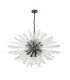 32 Light E27 Oval Pendant Brown Oxide  Clear Glass-4