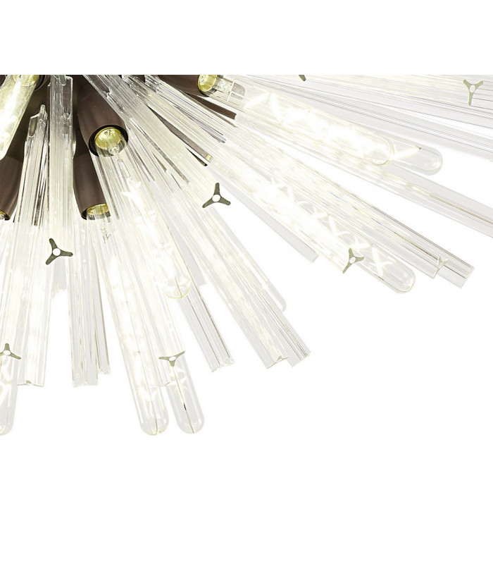 32 Light E27 Oval Pendant Brown Oxide  Clear Glass-7
