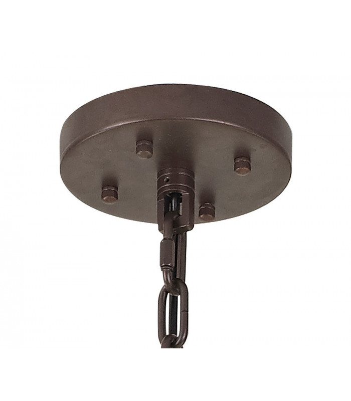 32 Light E27 Oval Pendant Brown Oxide  Champagne Glass-9