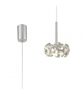 1 Light G9 2m Single Pendant With Polished Chrome And Crystal Shade-1