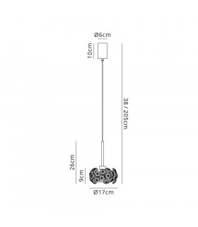 1 Light G9 2m Single Pendant With Polished Chrome And Crystal Shade-2