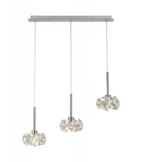 3 Light G9 2m Linear Pendant With Polished Chrome And Crystal Shade-1