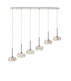 6 Light G9 2m Linear Pendant With Polished Chrome And Crystal Shade-1