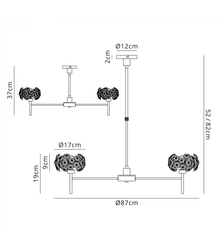 8 Light G9 Telescopic Light With Polished Chrome And Crystal Shade-2