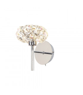 1 Light G9 Switched Wall Lamp With Polished Chrome And Crystal Shade-1