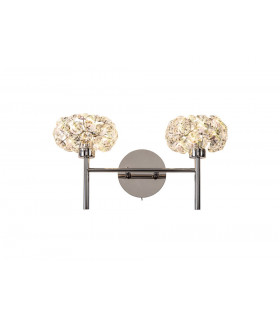 2 Light G9 Switched Wall Lamp With Polished Chrome And Crystal Shade-1
