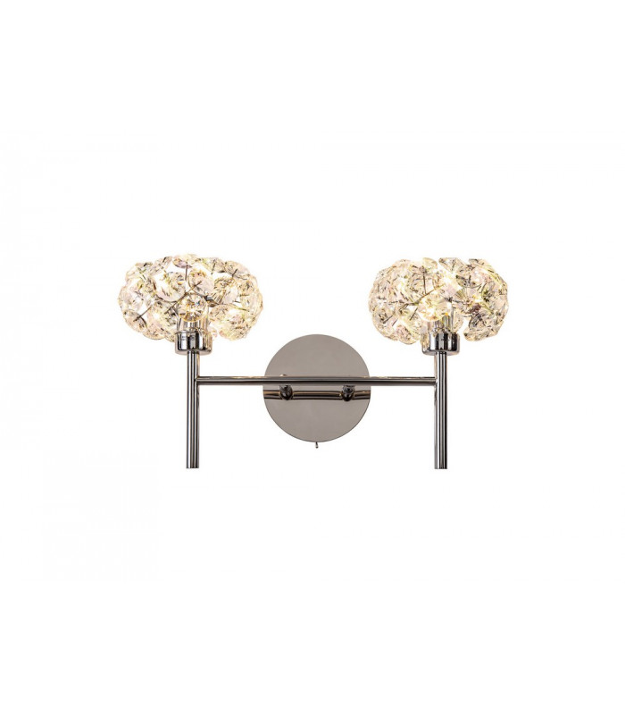 2 Light G9 Switched Wall Lamp With Polished Chrome And Crystal Shade-1