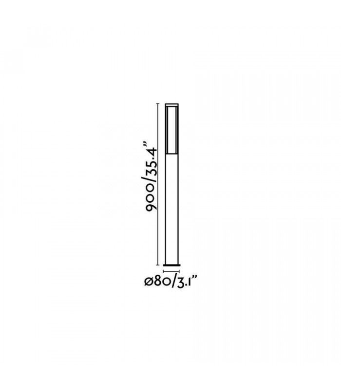 LED Outdoor Tall Bollard Light Dark Grey IP54 - 3