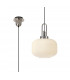 1 Light Pendant E27 With 30cm Pumpkin Shaped Ribbed Glass Opal Polished Nickel Matt Black-1