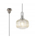 1 Light Pendant E27 With 30cm Pumpkin Shaped Ribbed Glass Champagne Polished Nickel Matt Black-1