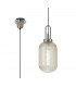 1 Light Pendant E27 With 20cm Tubular Ribbed Glass Champagne Polished Nickel Matt Black-1