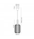 1 Light Pendant E27 With 20cm Tubular Ribbed Glass Clear Copper Matt Black-2