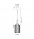 1 Light Pendant E27 With 20cm Tubular Ribbed Glass Smoked Copper Matt Black-2