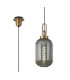 1 Light Pendant E27 With 20cm Tubular Ribbed Glass Smoked Brass Gold Matt Black-1