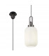 1 Light Pendant E27 With 20cm Tubular Ribbed Glass Opal Black Chrome Matt Black-1