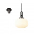 1 Light Pendant E27 With 30cm Pumpkin Shaped Ribbed Glass Opal Black Aged Pewter-1