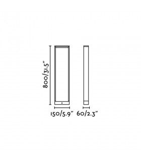 LED Outdoor Tall Bollard Light Dark Grey IP54 - 2