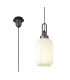1 Light Pendant E27 20cm Tubular Ribbed Glass Opal Black Aged Pewter-1