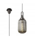 1 Light Pendant E27 20cm Tubular Ribbed Glass Smoked Black Aged Pewter-1