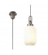 1 Light Pendant E27 20cm Tubular Ribbed Glass Opal Antique Silver Black-1