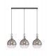 Linear 3 Light Pendant E27 With 30cm Globe Glass Smoked Clear Polished Nickel Matt Black-1