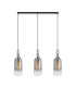 Linear 3 Light Pendant E27 With 16cm Cylinder Glass Smoked Clear Polished Nickel Matt Black-1