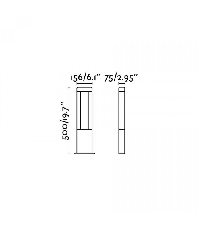 LED Outdoor Short Bollard Light Dark Grey IP54 - 3