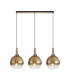 Linear 3 Light Pendant E27 With 30cm Globe Glass Brass Gold Clear Brass Gold Matt Black-1