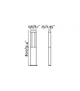 LED Outdoor Tall Bollard Light Dark Grey IP54 - 2