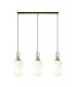 Linear 3 Light Pendant E27 With 20cm Tubular Ribbed Glass Opal Brass Gold Matt Black-1