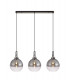 Linear 3 Light Pendant E27 With 30cm Globe Glass Smoked Clear Black Chrome Matt Black-1