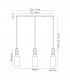 Linear 3 Light Pendant E27 With 16cm Cylinder Glass Smoked Clear Black Chrome Matt Black-2