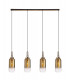 Linear 4 Light Pendant E27 With 16cm Cylinder Glass Brass Gold Clear Brass Gold Matt Black-1